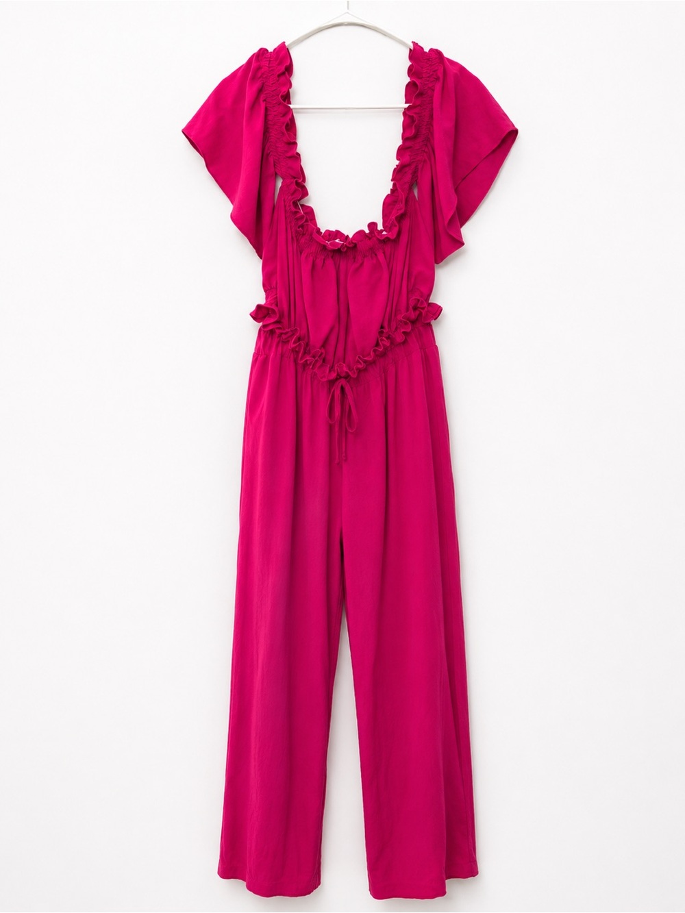 Bright Fuchsia Ruffle Two Piece Set